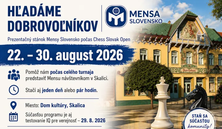 CHESS SLOVAK OPEN 2026 - spolu s Mensou