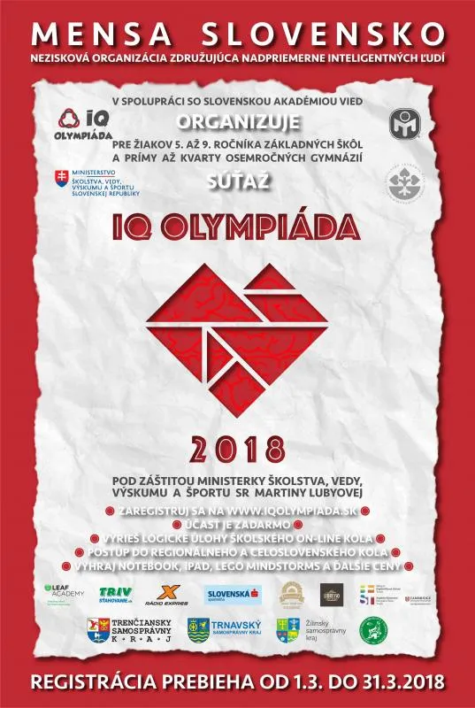 IQ olympiáda 2018 - Stred - Regionálne kolo - stredné Slovensko - Žilina